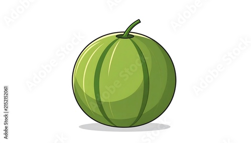 Fresh green apple with stem isolated on white.