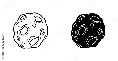 Photography Asteroid Icons, Space Rock Vector Graphics, Celestial Body Illustrations, Cosmic