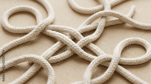 A detailed pattern of woven rope loops forms a gentle neutral textured backdrop for design projects