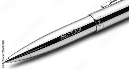 Silver metal ballpoint pen engraved with the text Best Dad for Father's Day gift