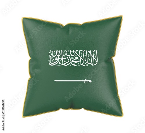 Cuadro en lienzo Pillow with the flag of Saudi Arabia on transparent background