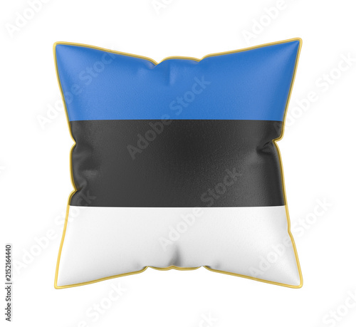 Pillow with the flag of Estonia on transparent background