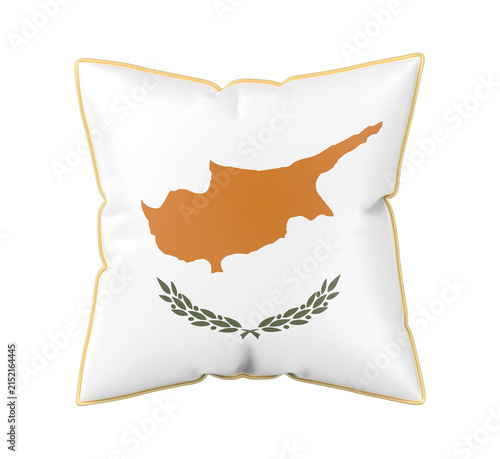 Pillow with the flag of Cyprus on transparent background