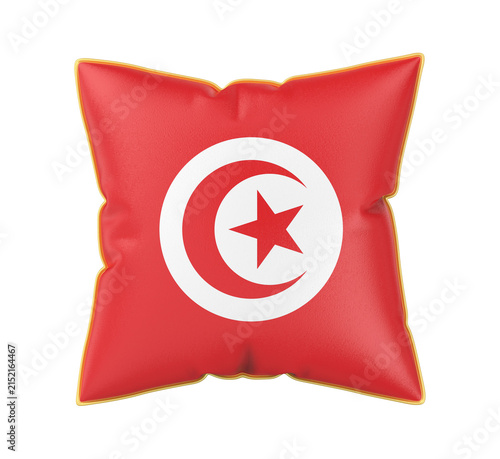 Pillow with the flag of Tunisia on transparent background