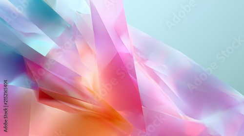 Bright colorful abstract fragmented glass background with pastel shards and crystalline layers for modern wallpaper and creative design