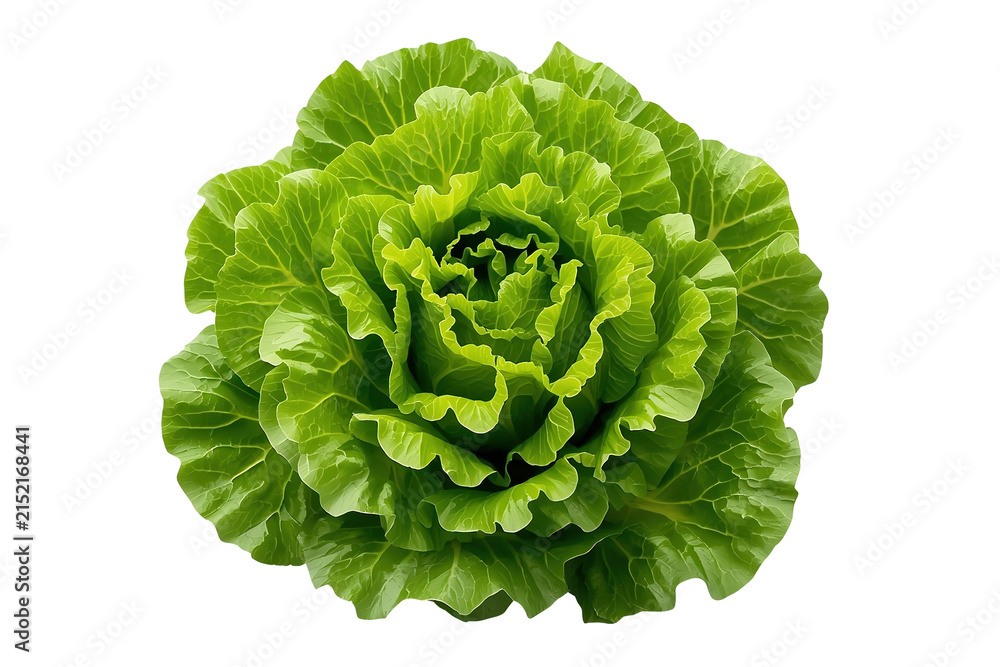 Obraz premium Large round head of fresh green lettuce