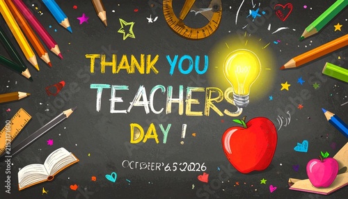 World Teachers’ Day notebook floral poster