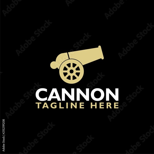 Bild auf Leinwand Cannon logo icon isolated on black background