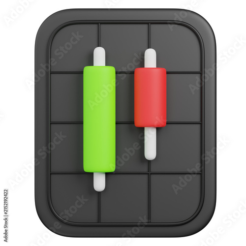 Fotografie 3d render  tweezer top candlestick pattern