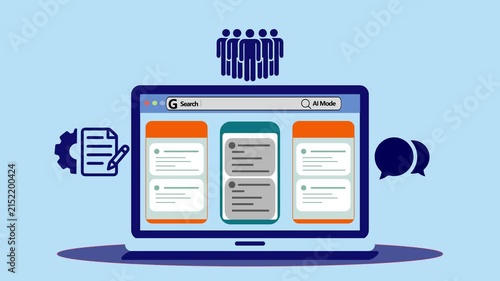 Ai search engine optimization and digital management concept