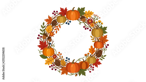 Autumn Wreath Isolated Transparent Background