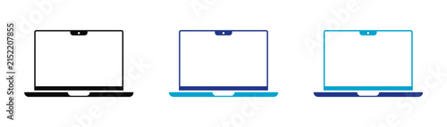 Cuadro en lienzo Laptop screen display mockup icon with camera notch suitable for software interf
