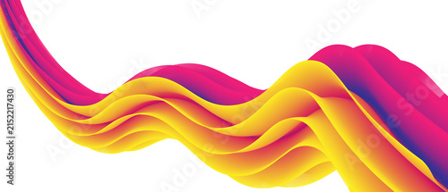 Bright Yellow and Pink Abstract Flowing Wave Background