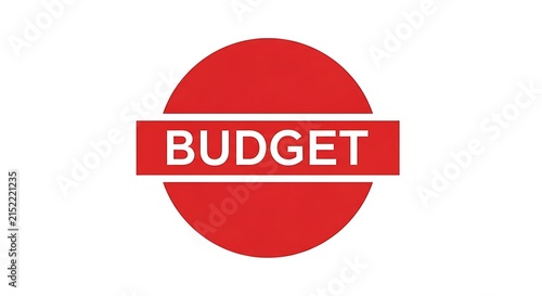 Striking red budget stamp symbolizing financial planning and constraints