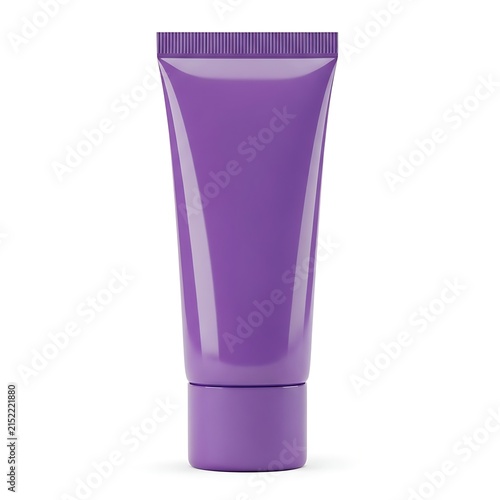 Tube of vibrant purple cosmetic cream with a sleek design