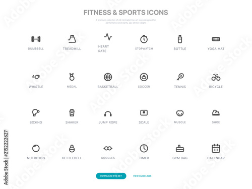 Fitness & Sports Icons 24 icon set