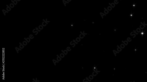 Shiny white glitter dust light motion 4k, glowing path with floating stars, magical fairy sparkle line burst animation, abstract starlight particle overlay on black screen