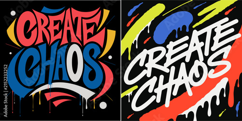 Colorful Urban Streetwear Graffiti Lettering Quote Typography T-Shirt Design Vector Illustration for Modern Fashion