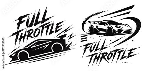 Modern Sports Car Drift Racing Typography T-Shirt Design Vector Illustration for Automotive Apparel