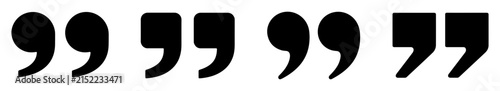 quote marks speech bubble icon set