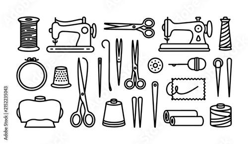 Photography Professional tailoring and dressmaking line art supply collection for clothing designers and craft hobbyist