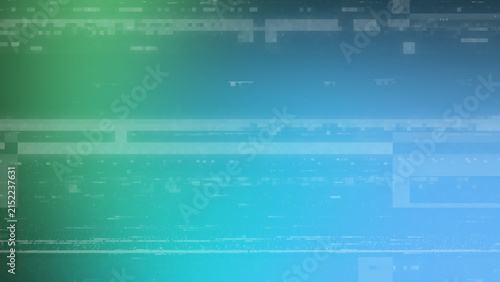 Fotografie Abstract digital glitch background featuring vibrant blue and green gradient col