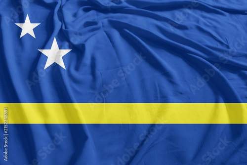 Curacao Flag Wind Waving CloseUp Breeze Wave