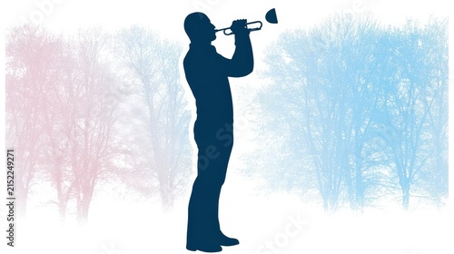 Silhouette of a man with binoculars looking into the distance outdoors during daytime