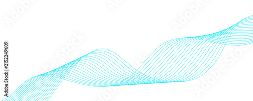Canvas Print Abstract cyan wave lines background