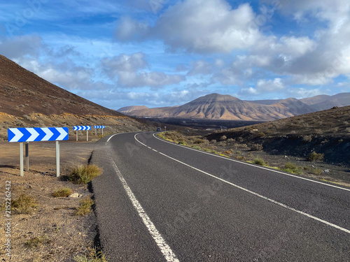 On the road to Yaiza city, Lanzarote, Spain