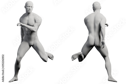 3D Mannequin Breakdance Pose Front Back View Collage
