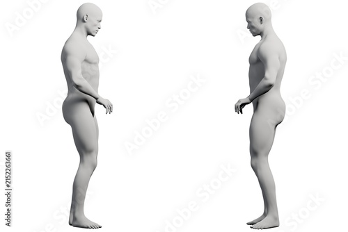 Obraz na płótnie Male figure model side views white studio
