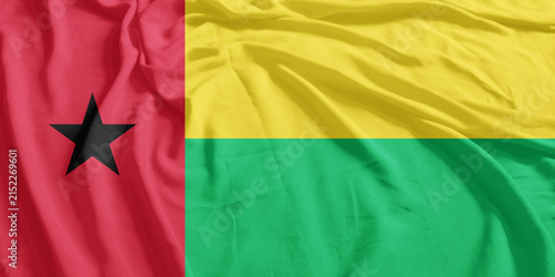 Konstfotografi Guinea Bissau Flag Wind Waving CloseUp Breeze Wave