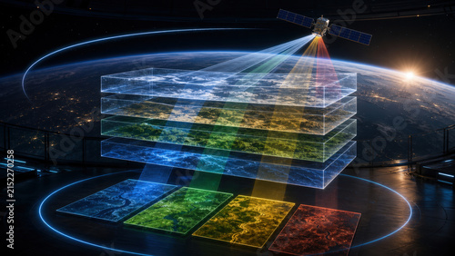 Satellite Earth Observation Data Cube with Multispectral Layers and Copy Space