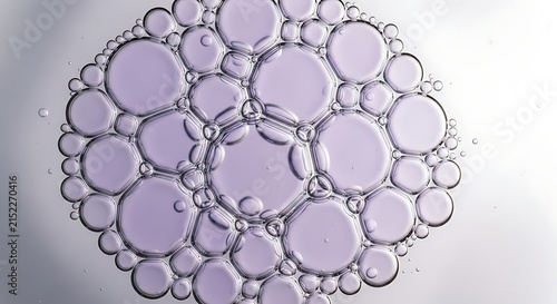 Beautiful close up bubbles floating together in a cluster with natural light refraction effects