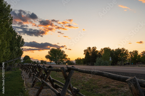 Sunset along a highway in Utah