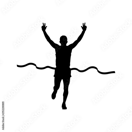 Runner crossing the finish line