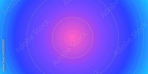 Radiant blue and purple gradient background featuring thin concentric circular line art.