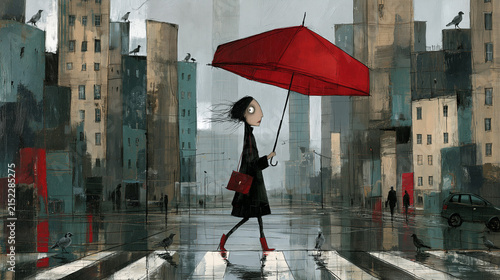 woman with umbrella