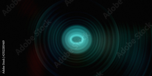 Radiant turquoise glowing circles pulsating with soft light for high tech presentation.