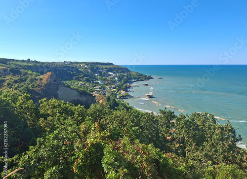 Panoramic aerial view of the Trabocchi coast in Abruzzo