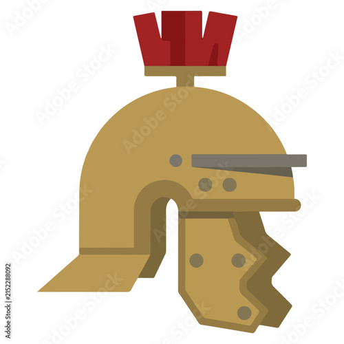 Bild auf Leinwand Roman centurion helmet flat icon vector illustration with centurion military pro