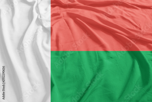 Madagascar Flag Wind Waving CloseUp Breeze Wave