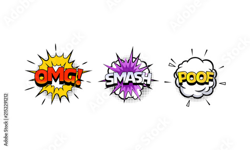 Comic Book Sound Effects onomatopoeia speech bubble OMG