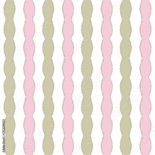 Elegant wavy stripe pattern in soft pink and sage green tones, creating a refined vintage aesthetic for textiles, wallpaper, stationery, packaging, fabric and home decor.