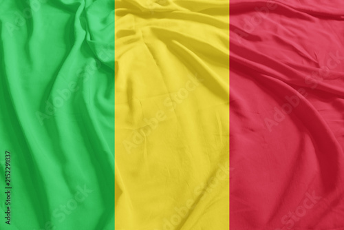 Mali Flag Wind Waving CloseUp Breeze Wave