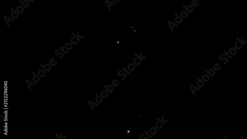 Cinematic white glitter sparkle star burst animation, glowing shimmer particles video overlay, professional decoration asset, twinkling starlight effect on black screen. 4k