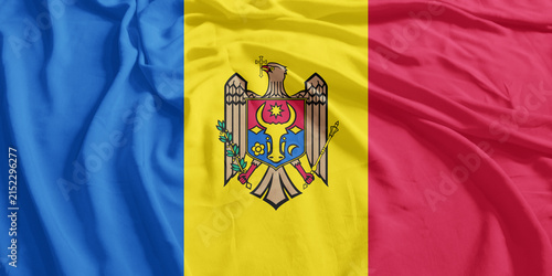 Moldova Flag Wind Waving CloseUp Breeze Wave