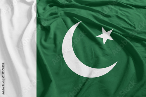 Pakistan Flag Wind Waving CloseUp Breeze Wave