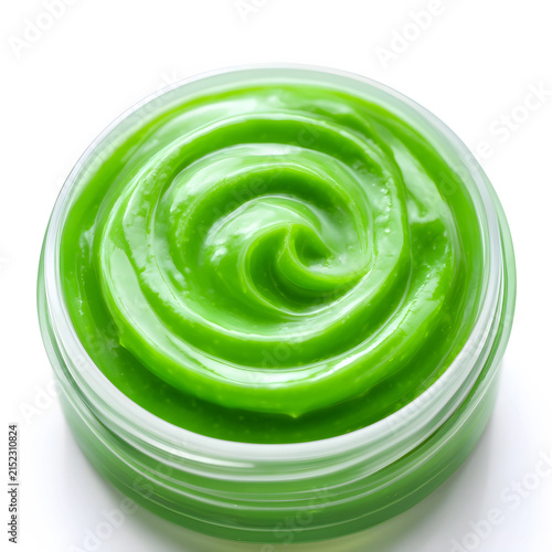 Green cosmetic cream in a c...